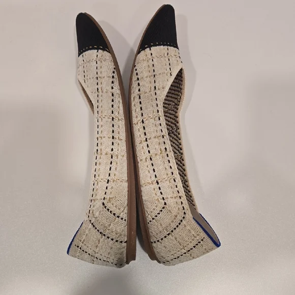 Rothy's Cream and Black Pointed Flats - Picture 5 of 10